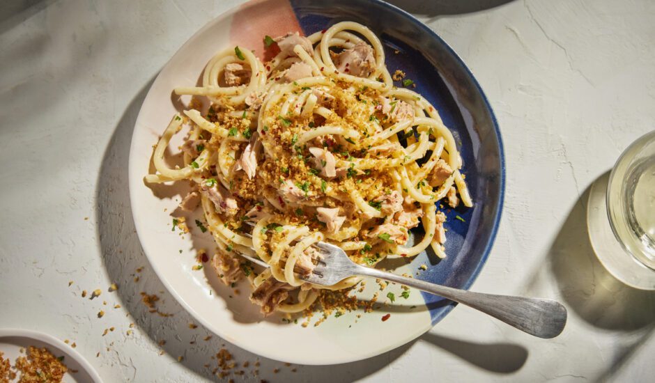 Smoked Salmon Bucatini with Lemon and Parmesan