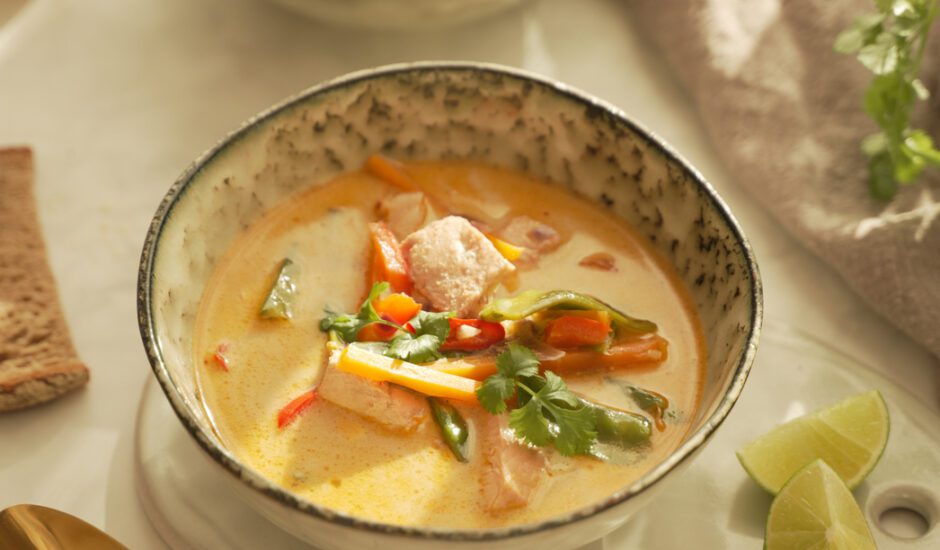 Smoked Salmon Coconut Soup