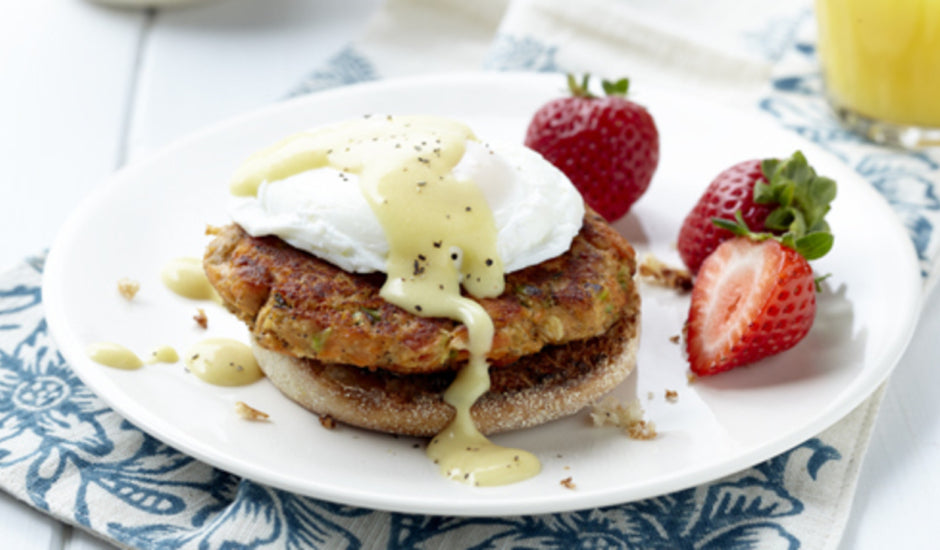 Smoked Salmon Cake Eggs Benedict