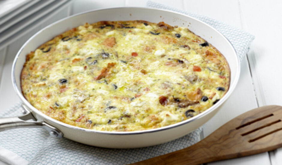 Smoked Salmon Frittata with Pesto