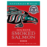 4 oz Sockeye Smoked Salmon in Red Gift Box