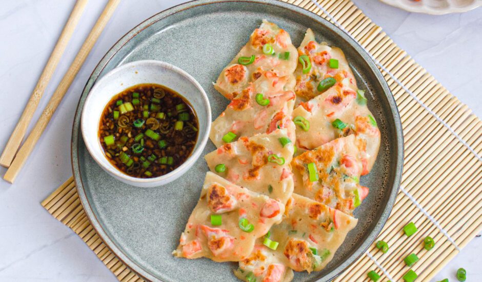 Korean Crepes with Smoked Salmon