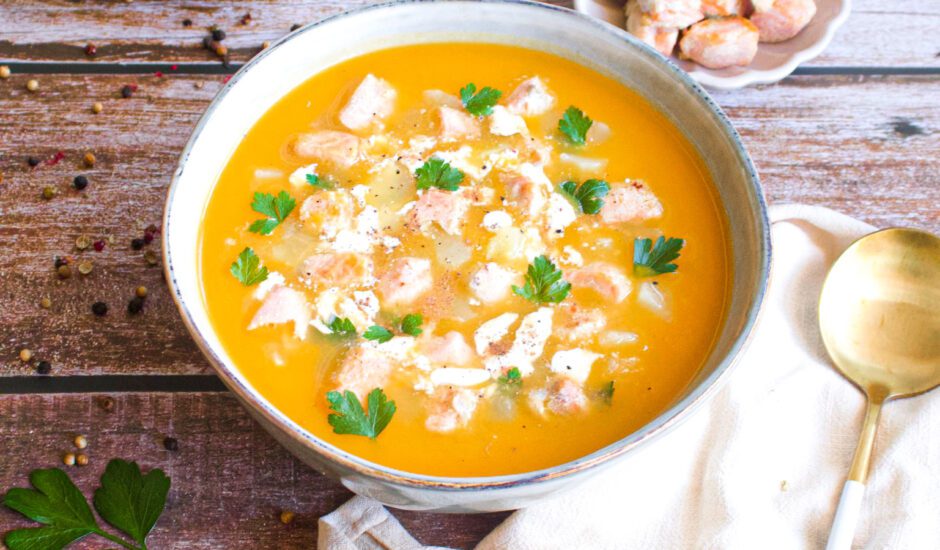 Sweet Potato Stew with Smoked Salmon