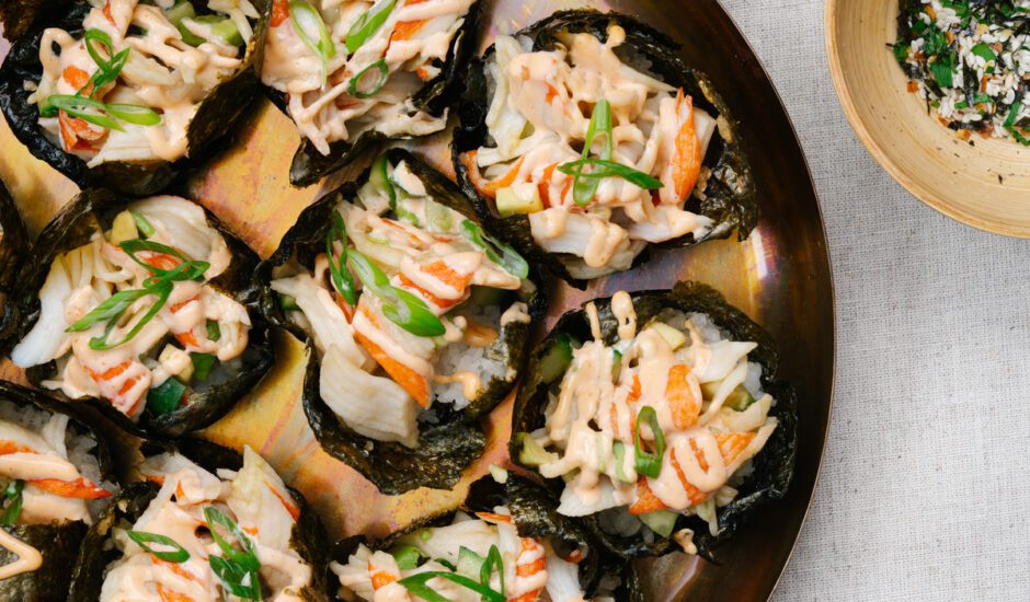 Baked California Rolls with Smoked Salmon and Surimi