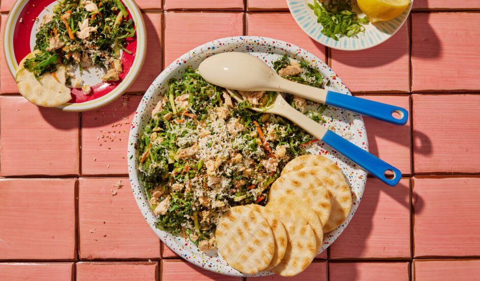Smoked Salmon Kale and Seaweed Salad with Miso