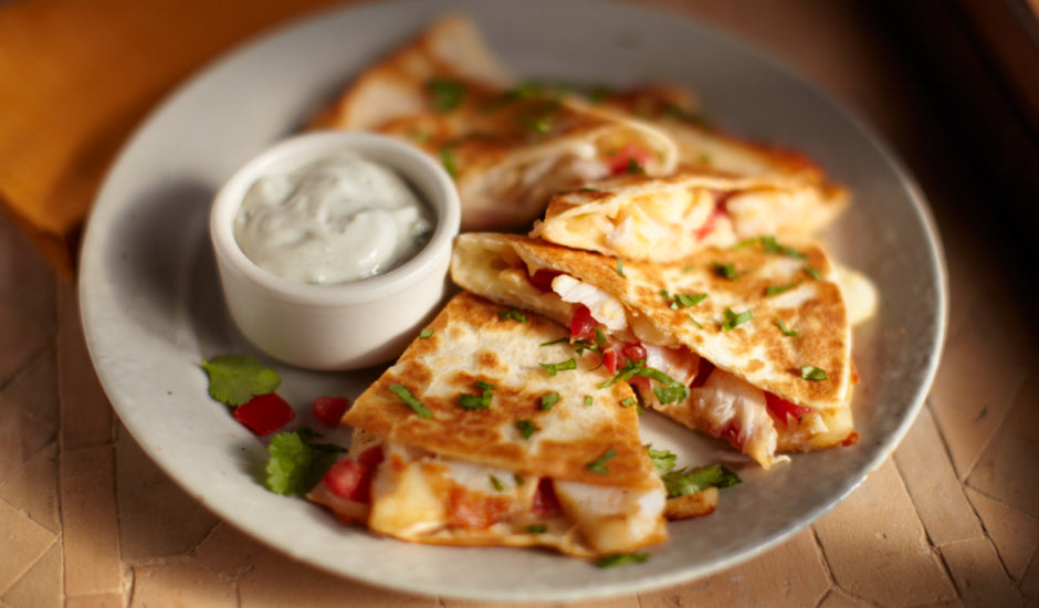 Spicy Smoked Salmon and Cod Quesadillas