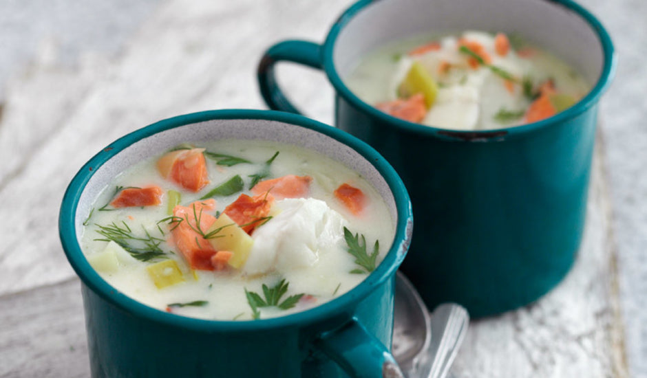 Smoked Salmon and Cod Chowder