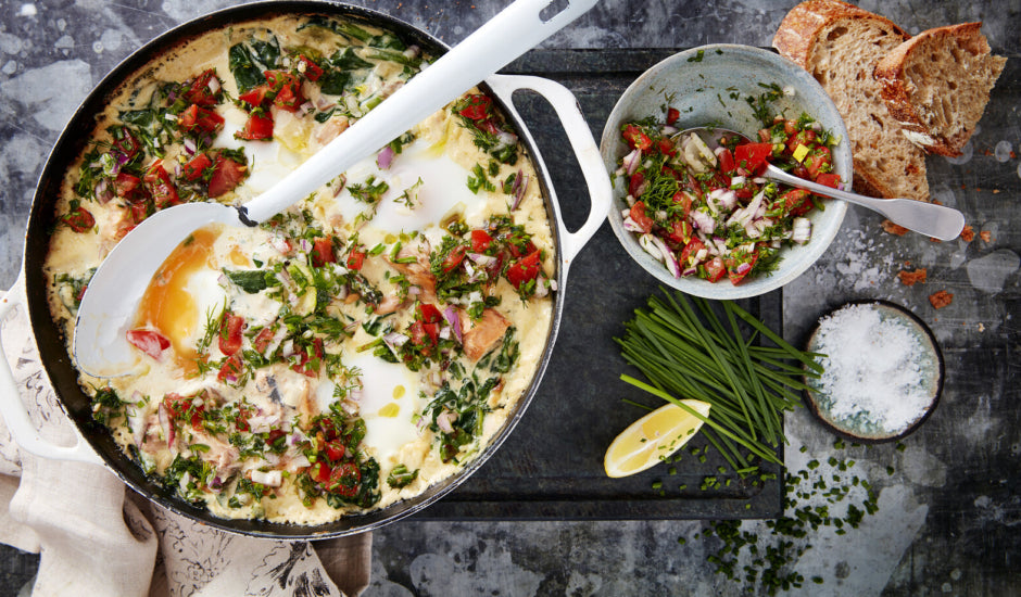 Baked Eggs with Smoked Salmon