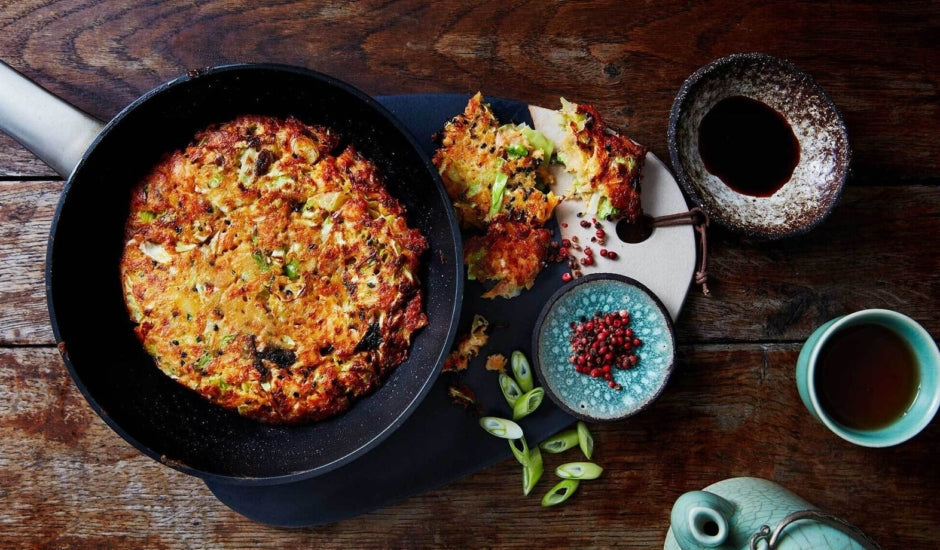 Smoked Salmon Okonomiyaki Pancake