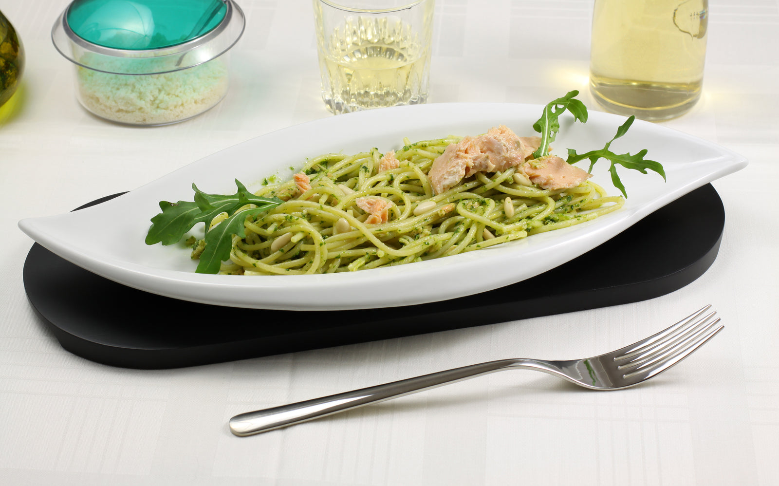 Pesto Pasta with Smoked Salmon