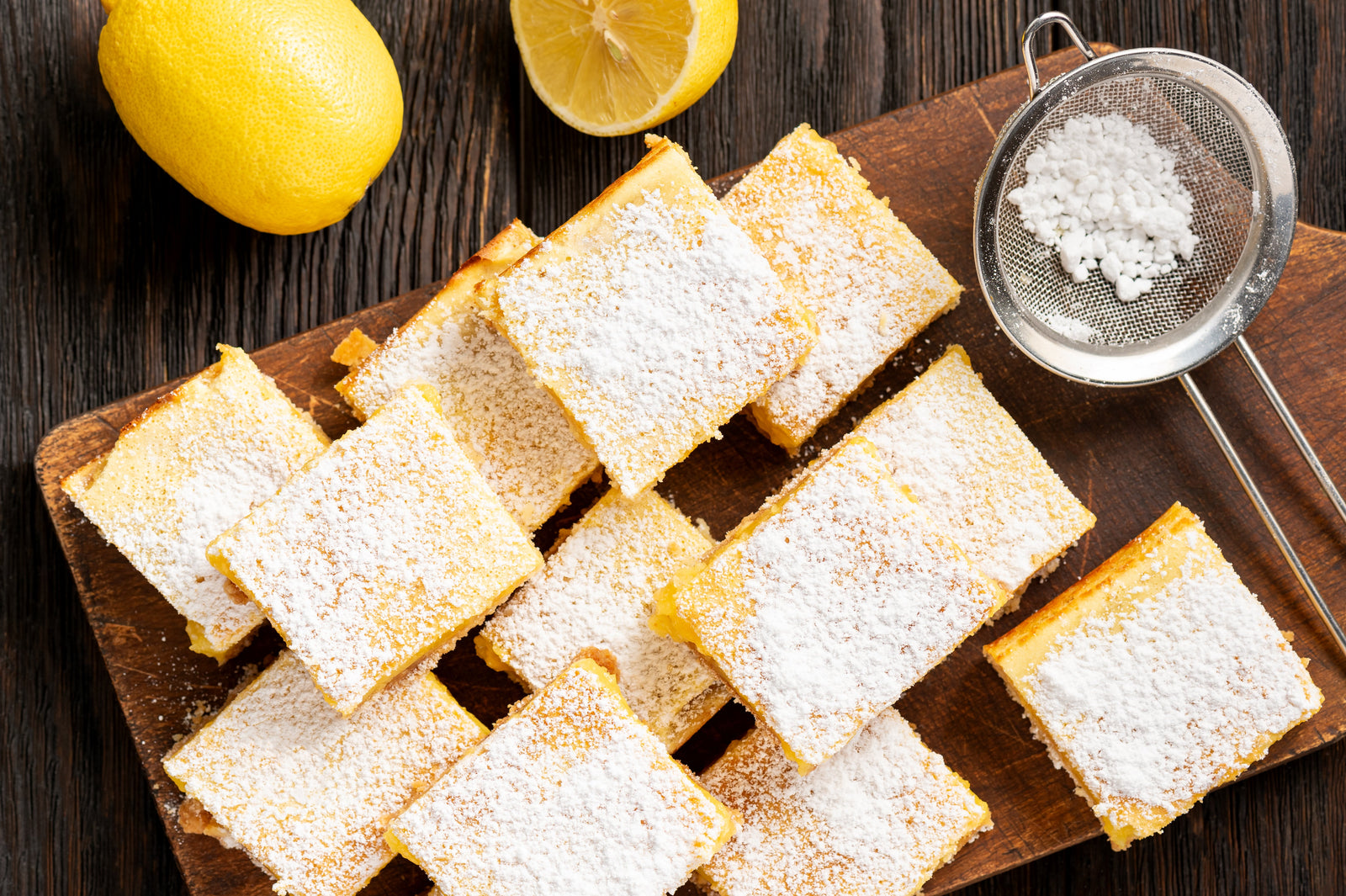 Lemon Bars with Lemon Curd and Shortbread Crust