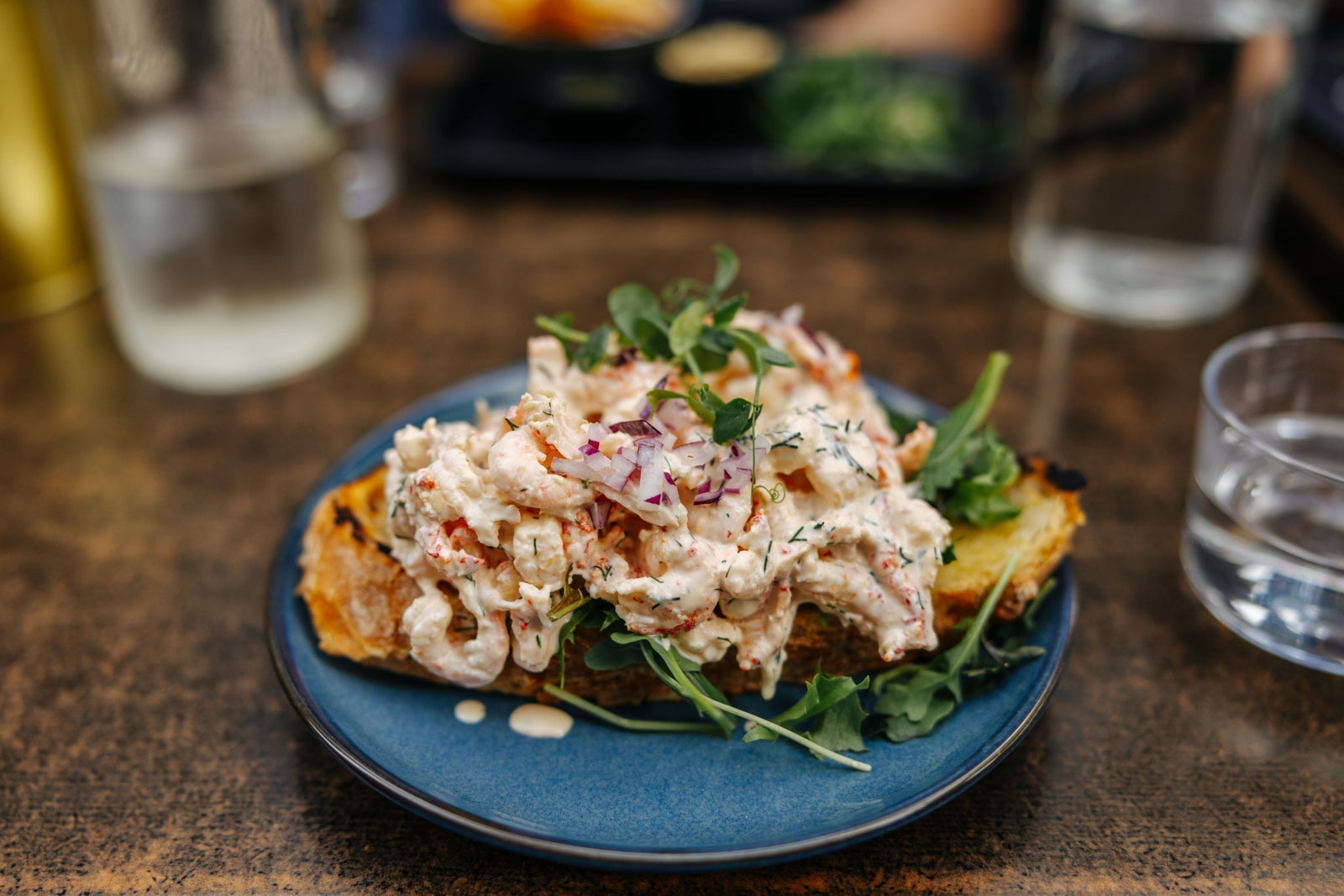 Scandanavian Shrimp and Smoked Salmon Toast