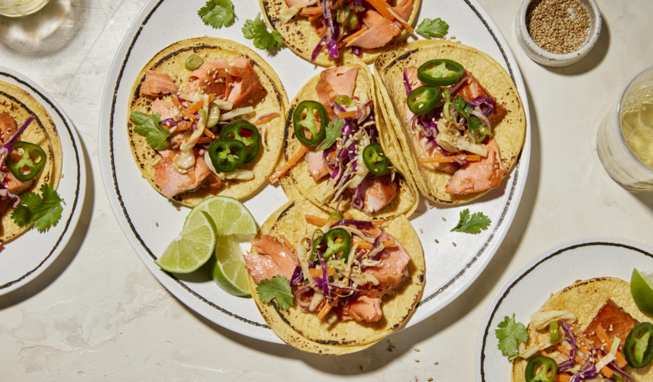 Smoked Salmon Korean BBQ Tacos