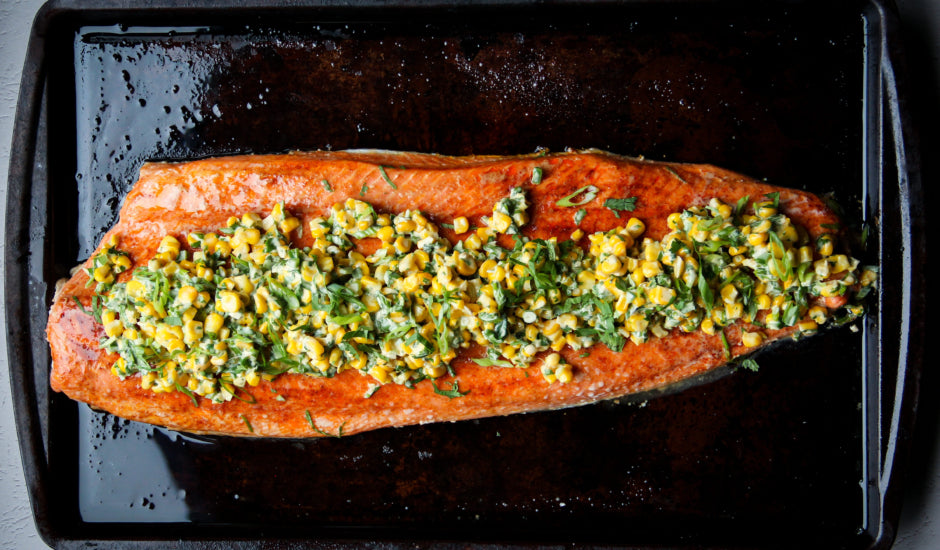 Smoked Salmon and Mexican Street Corn