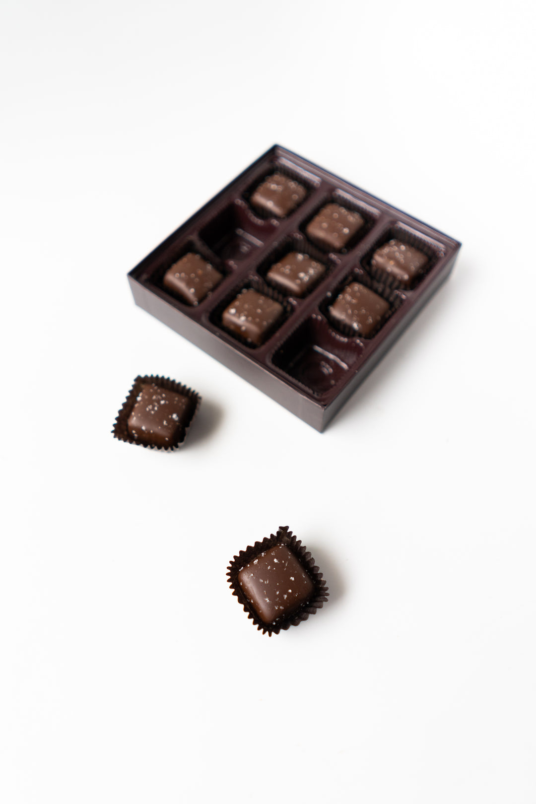 6.5 oz Dark Chocolate Sea Salt Caramels 9pc Box