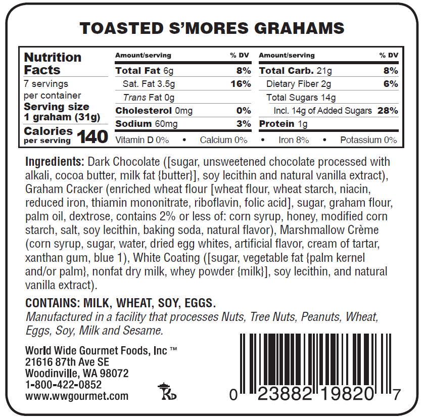 7.7 oz Toasted S'Mores Grahams