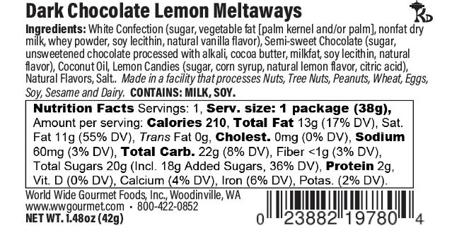 1.35 oz Dark Chocolate Lemon Meltaways