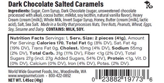 1.35 oz Dark Chocolate Salted Caramels