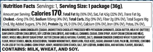1.3 oz Sea Salt Caramel Chocolate Graham