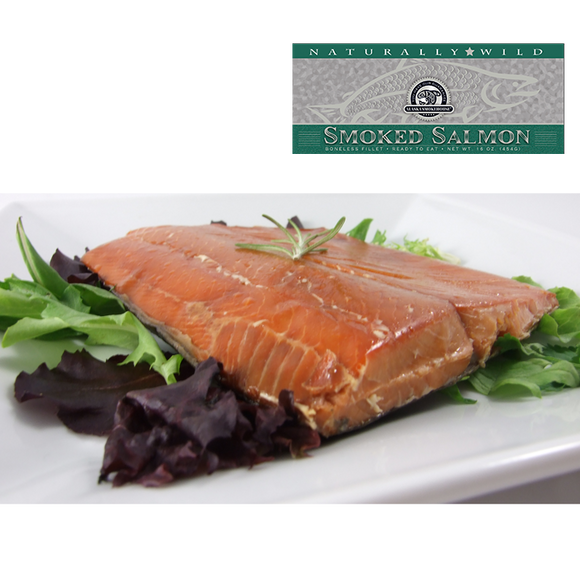 16 oz Natural Smoked Salmon in Silver Gift Box