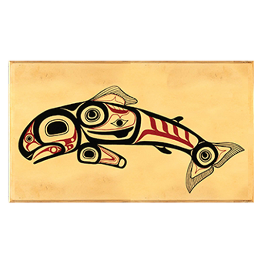 4 oz Natural Smoked Salmon in Jumping Salmon Design Wood Box
