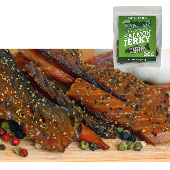 6 oz Pepper Garlic Salmon Jerky