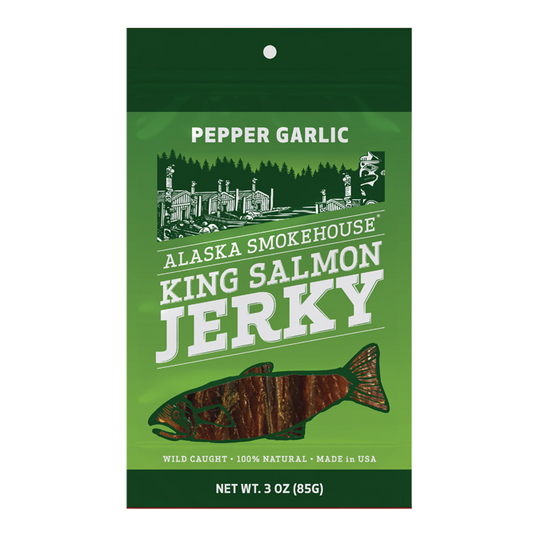 3 oz Pepper Garlic Smoked Salmon Jerky