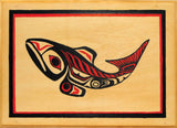 4 oz Natural Smoked Salmon Traditional Fish Design Wood Box