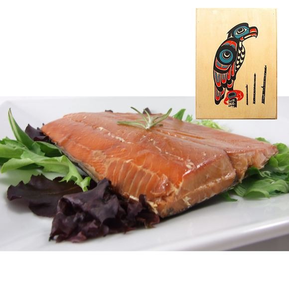 4 oz Natural Smoked Salmon in Eagle Totem Wood Box