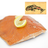 8 oz Sockeye Smoked Salmon in Jumping Salmon Design Wood Box
