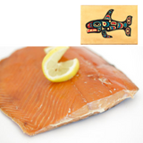 8 oz Sockeye Smoked Salmon in Swimming Whale Design Wood Box