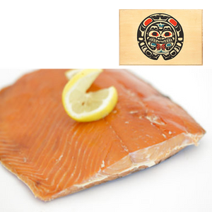 4 oz Sockeye Smoked Salmon in Traditional Bear Design Wood Box