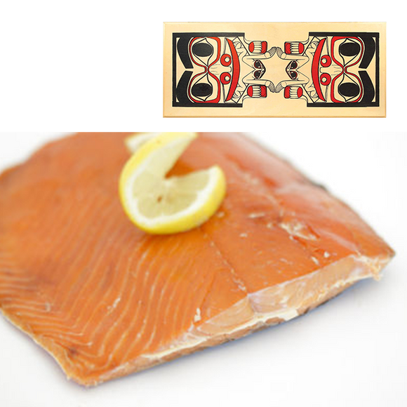 16 oz Sockeye Smoked Salmon in Totem Design Wood Box