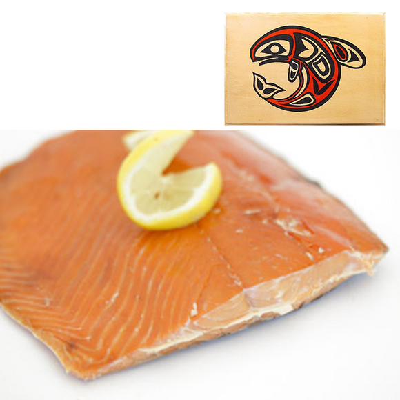 4 oz Sockeye Smoked Salmon in Traditional Whale Wood Box