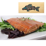 16 oz Natural Smoked Salmon in Three Color Fish Design Wood Box